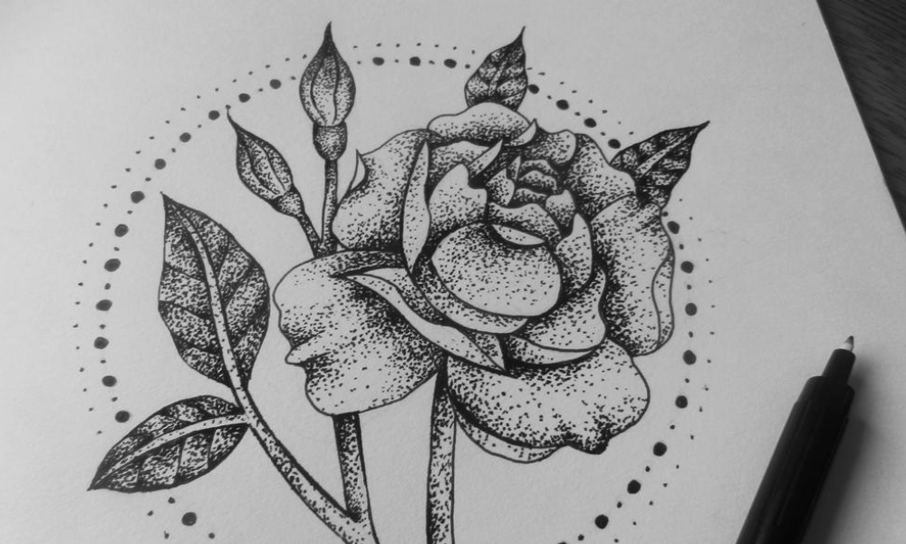 Ink Stippling in Black and White  Stippling art, Stippling drawing, Dotted  drawings