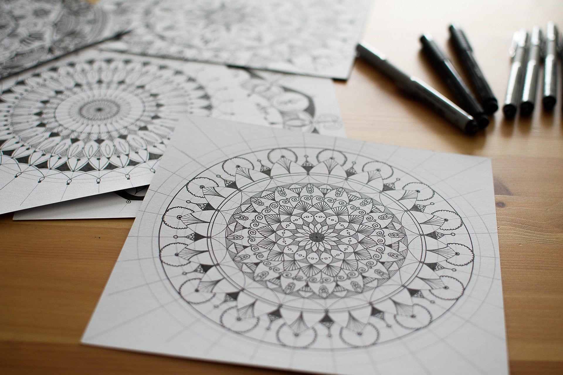 How to draw Mandala art with books, Zentangle art