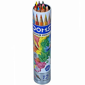 Doms Non-Toxic Super Soft Colour Pencils in Round Tin Box