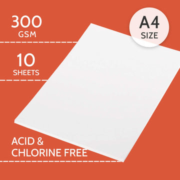 Acrylic Paint Paper 300 GSM Cold Pressed A4 Pack of 10