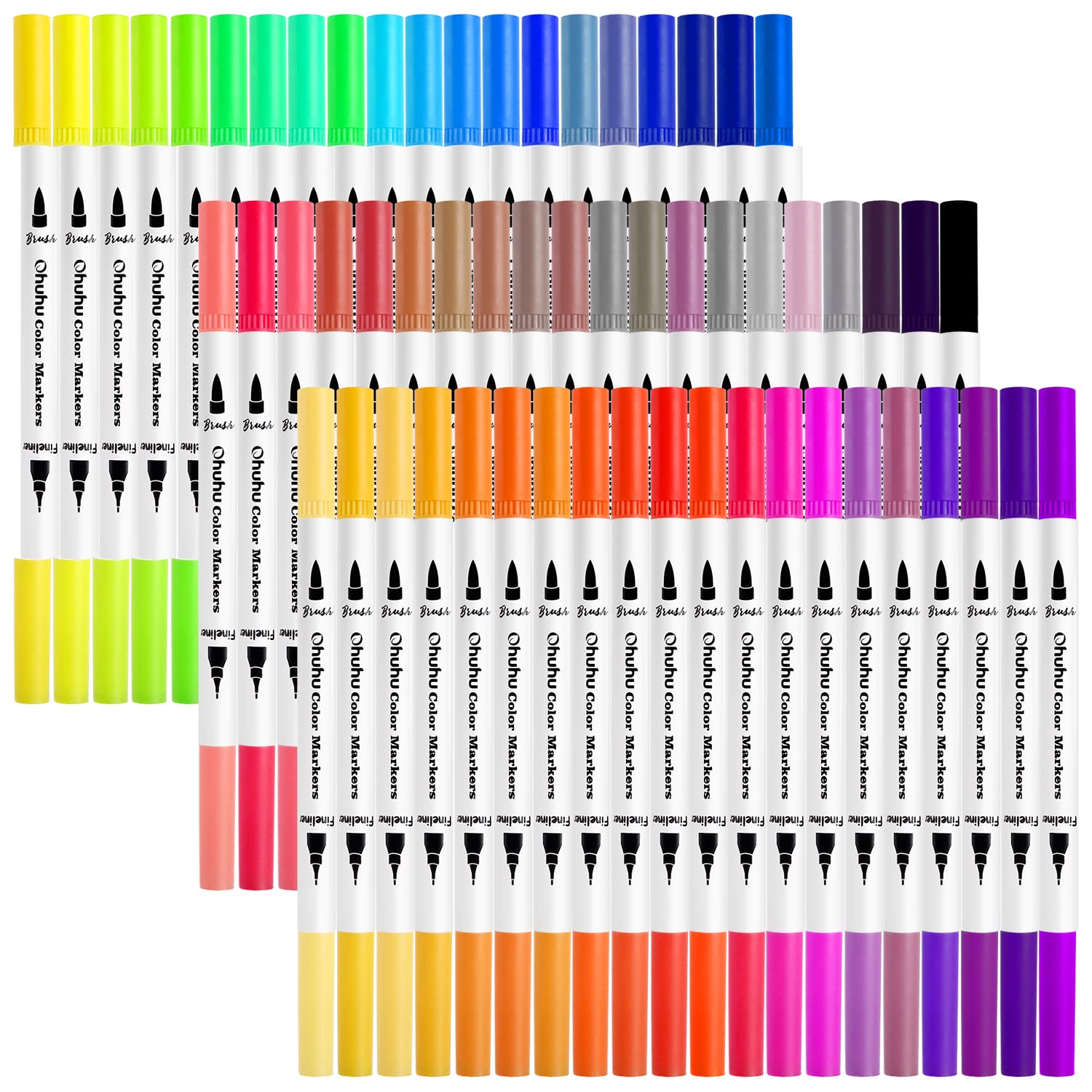 100 Colors Art Markers Set, Ohuhu Dual Tips Coloring Marker Pens