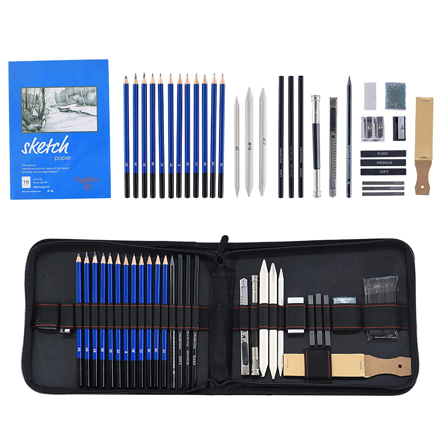 Special Offer Drawing Set 1 A3 Sketch Pad, 1 Pack of Charcoal Pencils & 1  Pack of HB Pencils 