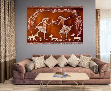 Traditional Dance: A Vibrant Warli Art Print of Tribal Culture