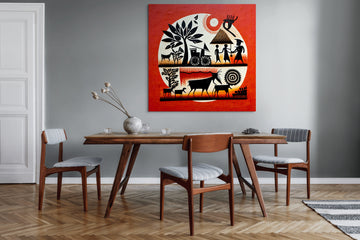 People Farming Warli Artwork Print for Home, Living Room & Office Wall Decor