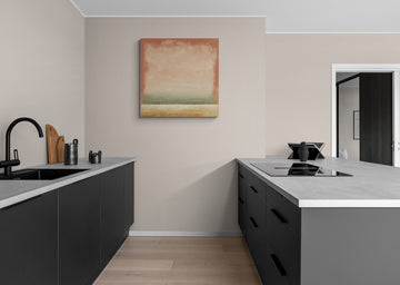 Abstract Pastel Landscape Texture Painting in Beige and Earth Tones