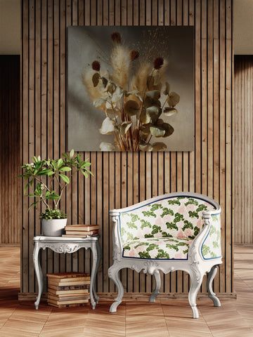 Pampas Grass & Eucalyptus Wall Art – Neutral Botanical Canvas