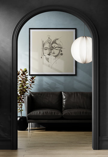 Geometric Devotion Line Art | Modern Dualism Wall Art