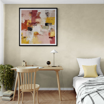 Modern Abstract Wall Art – Pink & Mustard Canvas Decor
