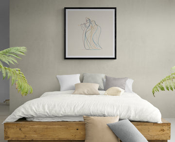 Ethereal Embrace: Line Art