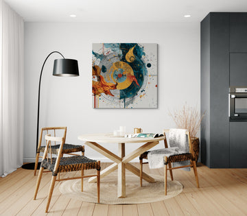 Abstract Zodiac Wheel Art – Modern Astrology and Cosmic Design