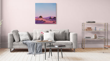 Pink Desert Sunset Landscape | Calm Sand Dunes View