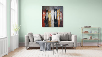 Abstract Horse Painting – Modern Rustic Equine Wall Art for Home Decor