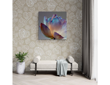 Luminous Iridescent Lotus Wall Art – Elegant Botanical Macro for Modern Interiors