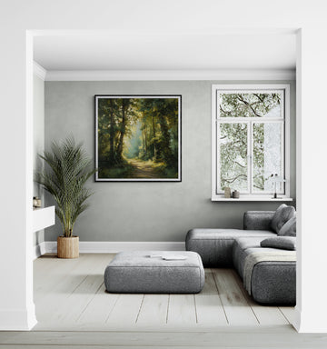 Path Through the Woods | Serene Forest Landscape Painting