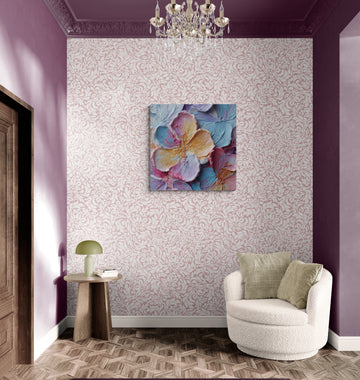 Abstract Floral Oil Painting – Colorful Textured Flower Art