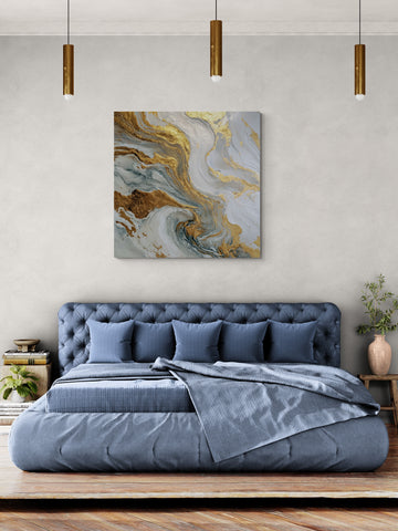 High-Contrast Gold and Gray Fluid Art / Luxurious Marble Veining