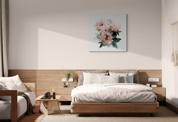 Watercolor Peony Flower Painting with Soft Pink Blooms
