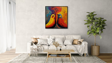 Impasto Yin and Yang Love Birds