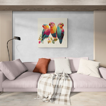 Colorful Parrot Illustration Art with Modern Abstract Style