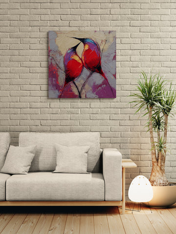 Textured Crimson and Violet Love Birds