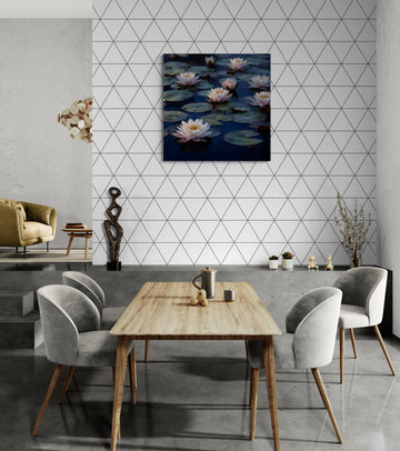 Serene Water Lily Pond Art – Tranquil Floral Beauty for Calm Spaces
