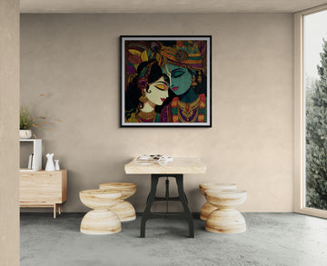 Radha Krishna Wall Art – Royal Hindu Devotional Canvas Print