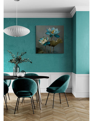 Blue Lotus Flower Painting | Elegant Botanical Wall Art