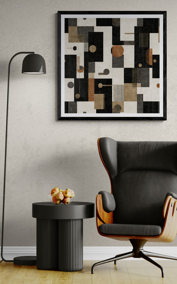 Abstract Linen and Woodgrain Blocks | Modern Neutral Wall Art