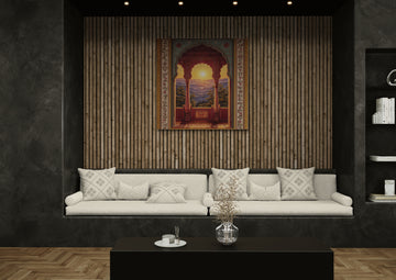 Regal Mughal Archway Landscape Art – Heritage Canvas Decor