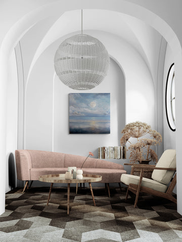 Silver Sea and Stars | Serene Abstract Night Seascape