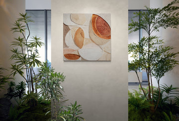 Textured Abstract Wall Art Canvas – Boho Earth Tone Modern Minimalist Statement Decor