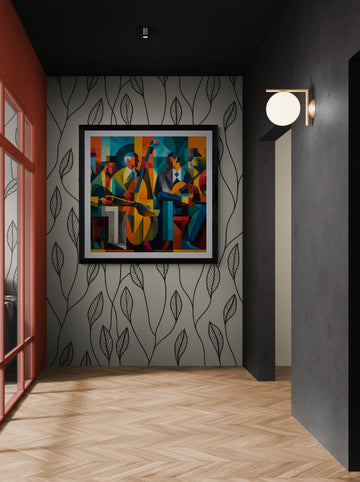 Jazz Ensemble in Cubist Color Blocks