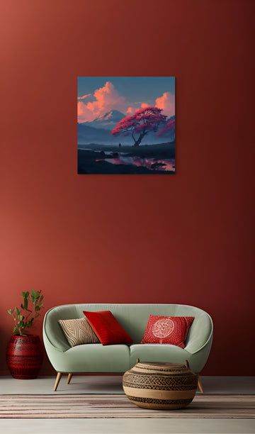 Crimson Tree at Dusk