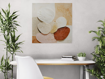 Boho Geometric Abstract Canvas Wall Art – Modern Earth Tone Minimalist Statement Painting