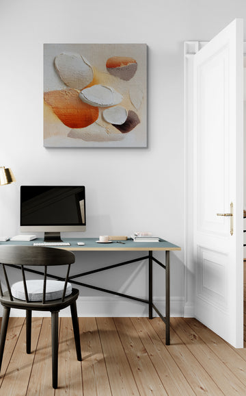 Boho Textured Abstract Wall Art – Modern Earth Tone Canvas for Living Room Decor