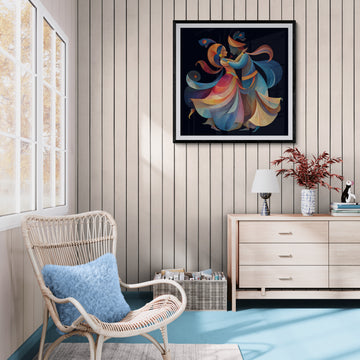 Cosmic Dance: Rasa Leela in Threads – Radha Krishna Spiritual Wall Art