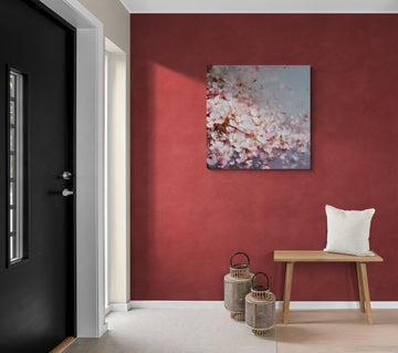 Cherry Blossom Spring Painting – Soft Floral Art with Falling Petals