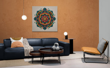 Gold-Accented Teal and Earth-Toned Mandala