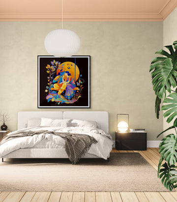 Krishna-Radha Graphic Embrace