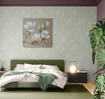 Elegant White Magnolia Flower Painting for Modern Wall Art Décor