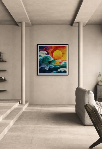 Textured Ocean Sunset