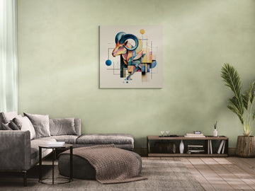 Abstract Aries Zodiac Art – Modern Geometric Ram Illustration