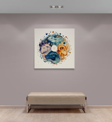 Vibrant Zodiac Animals Art – Abstract Astrology Illustration