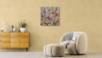 Impressionistic Impasto Field of Flowers