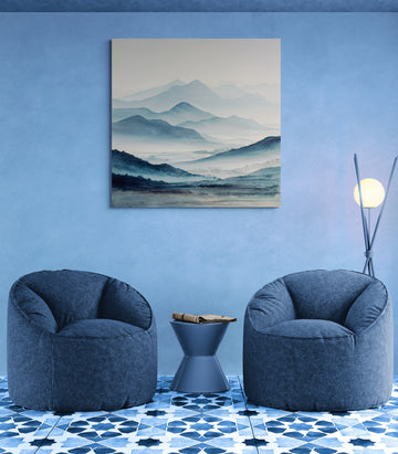 Blue Ridge mountainscape watercolor painting
