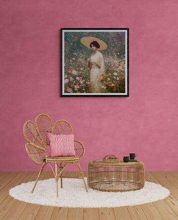 Lady with a Parasol in an Impressionist Garden
