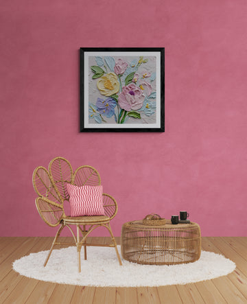 Textured Floral Abstract Art – Soft Pastel Flower Painting