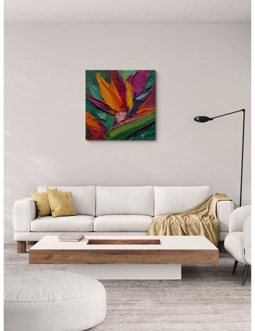 Textured Abstract Flower Painting – Vibrant Palette Knife Floral Art Work