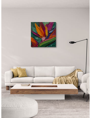 Colorful Abstract Impasto Flower Painting – Vibrant Textured Palette Knife Art