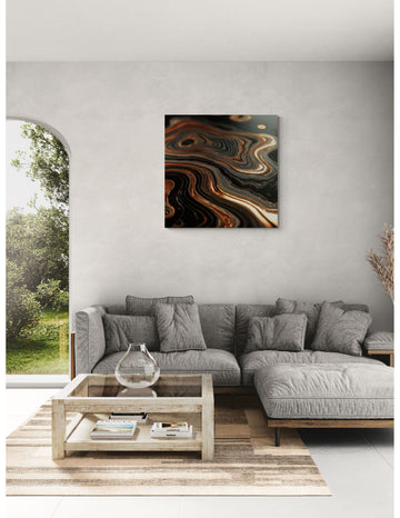 Abstract Gold Marble Texture – Luxury Black and Metallic Fluid Art Work